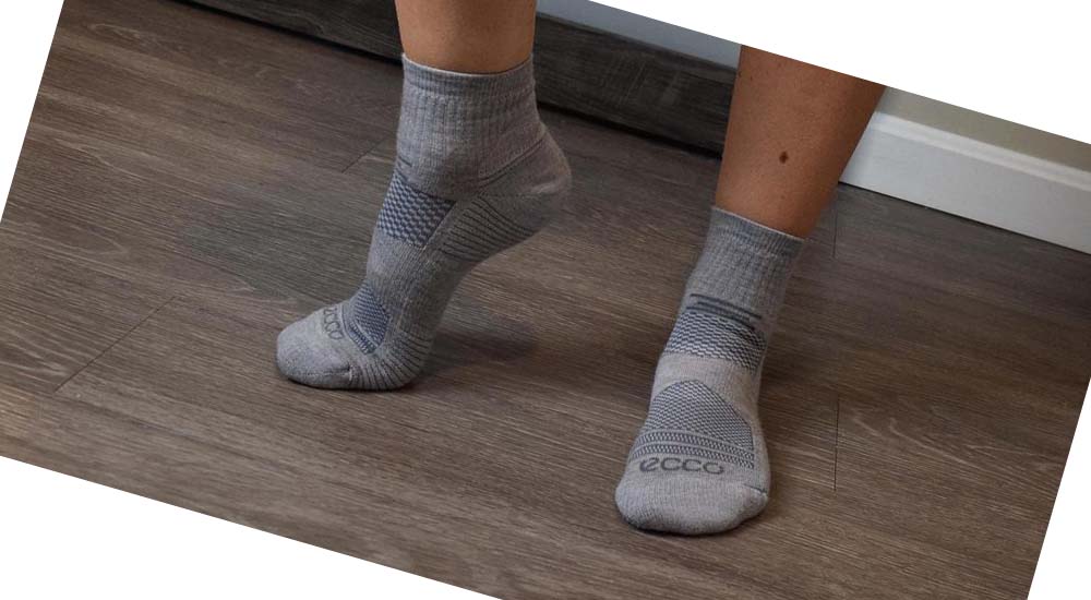 Women's Ecco Performance Quarter Socks Grey | Canada 431BEX